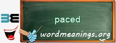 WordMeaning blackboard for paced